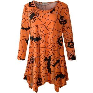 Plus-size women's tunic tops with 3/4 sleeves, designed for a loose fit